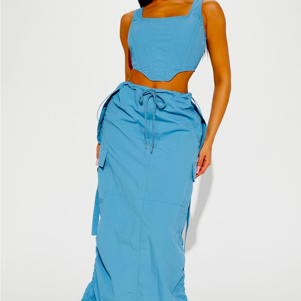 Cargo skirt corset top 100%nylon